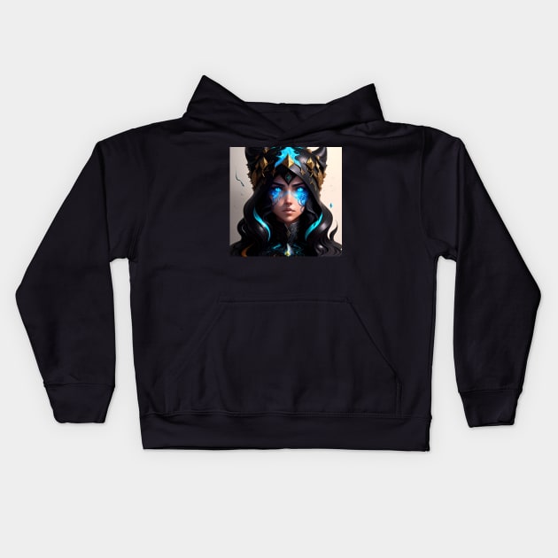 woman mage ilustration Kids Hoodie by dreamistdesign